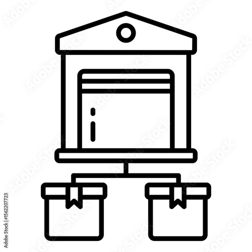 line design icon of warehouse