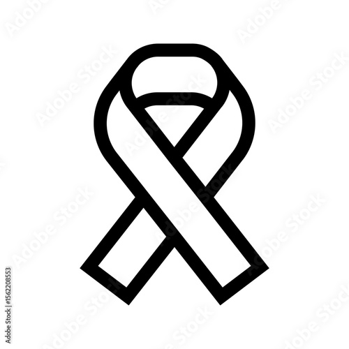 Cancer Ribbon premium line icon. Simple high quality pictogram. Modern outline style icons. Stroke vector illustration on background.	