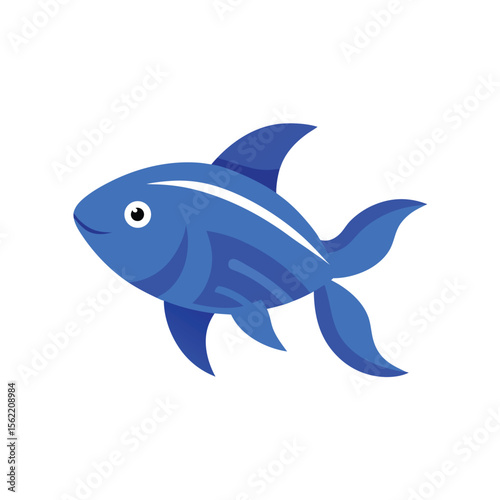 Cute blue fish graphic for branding and logo design