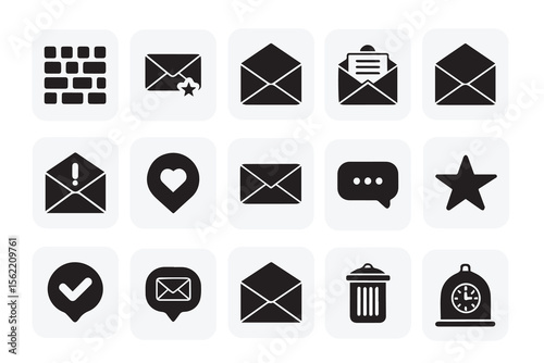Minimal Black & White Location Icons Set – Flat Vector Design of Maps, Navigation, and Global Technology Symbols