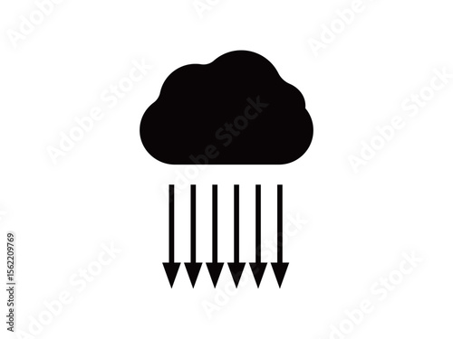 集中豪雨、ゲリラ豪雨のアイコンのイラスト