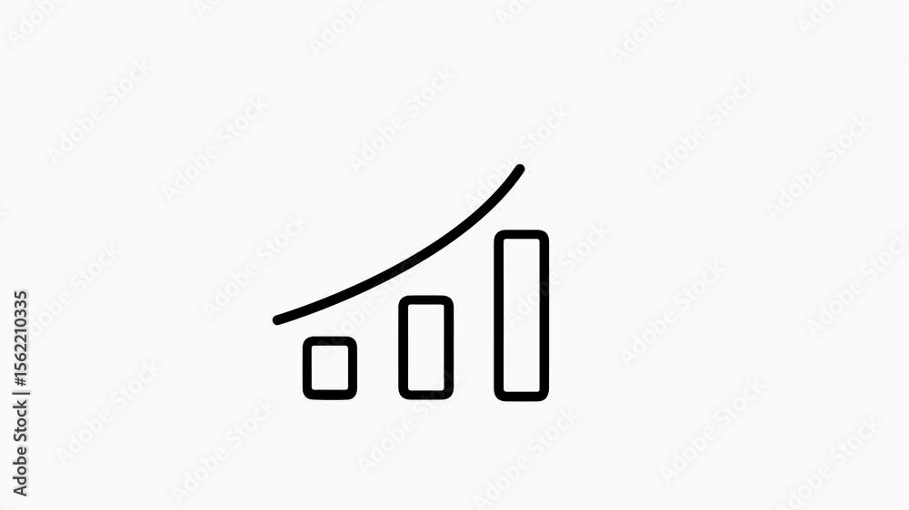 glowing neon Growth Arrow Animation  Business Concept  4K AE