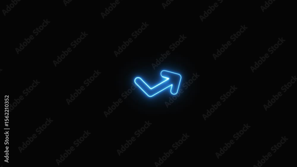 glowing neon Simple Arrow Icon Animation  4K AE Template