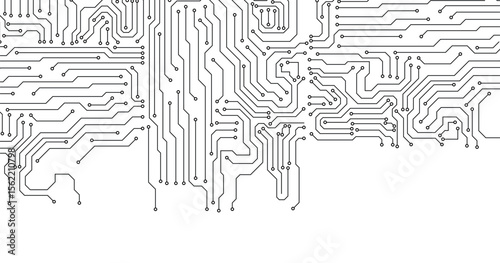 Electronics board. Circuit board electronic hi tech pattern.  abstract computer chip. Black monochrome background. 