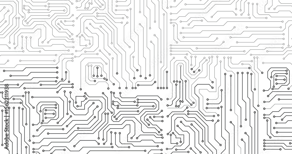 Electronics board. Circuit board electronic hi tech pattern.  abstract computer chip. Black monochrome background. 
