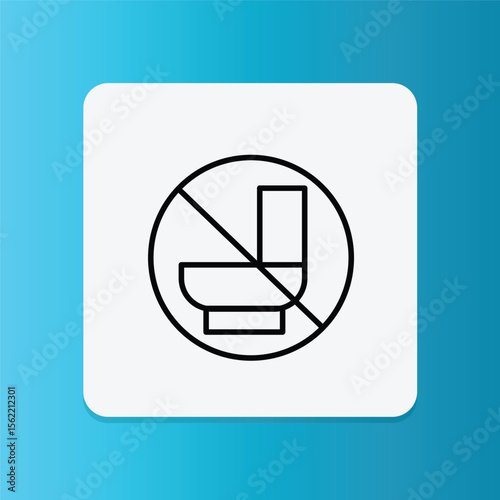 Icon of a toilet with a cross mark. Warns users not to flush wet wipes down the toilet.
