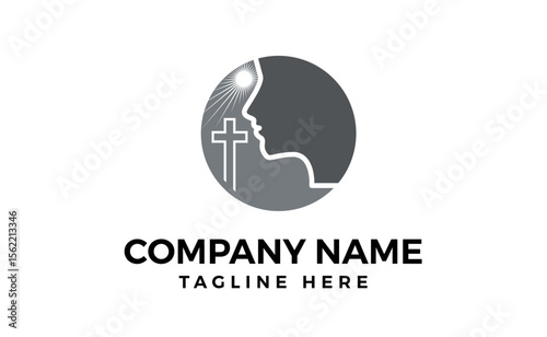 Nun icon logo design concept illustration