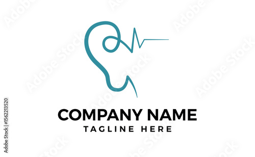 Sense of hearing ear icon logo vector design template illustration
