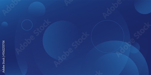 Abstract blue background with circles. Vector illustration