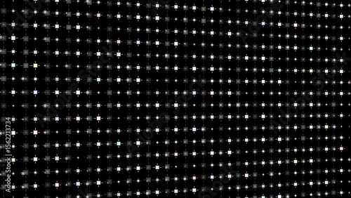 Abstract motion graphic background, white flickering or blink dots on black background