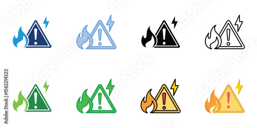 Crisis Icons Set Vector Multiple Style Collection