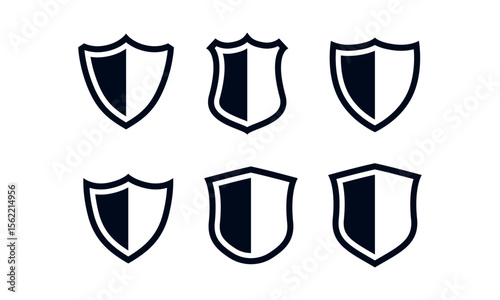 Collection of shield silhouettes vector