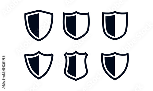 Collection of shield silhouettes vector