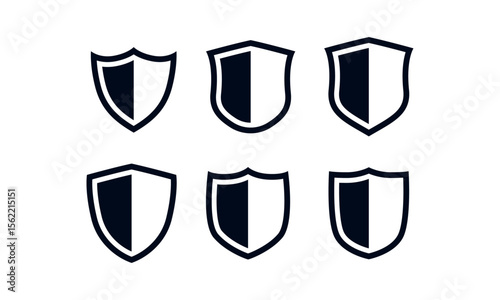 Collection of shield silhouettes vector