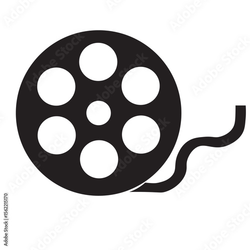 Retro Cinema Movie Reel. Film Camera Negative. Vector illustration isolated on transparent background.