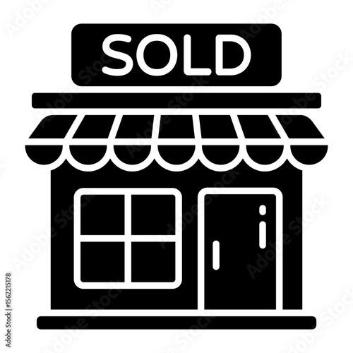 Editable design icon of sold home