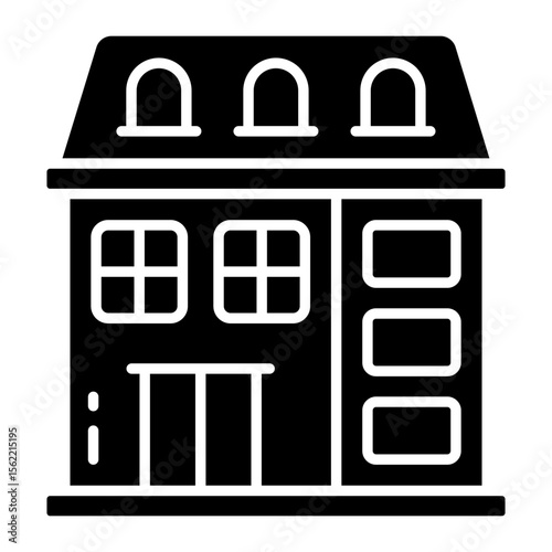 Editable design icon of bungalow