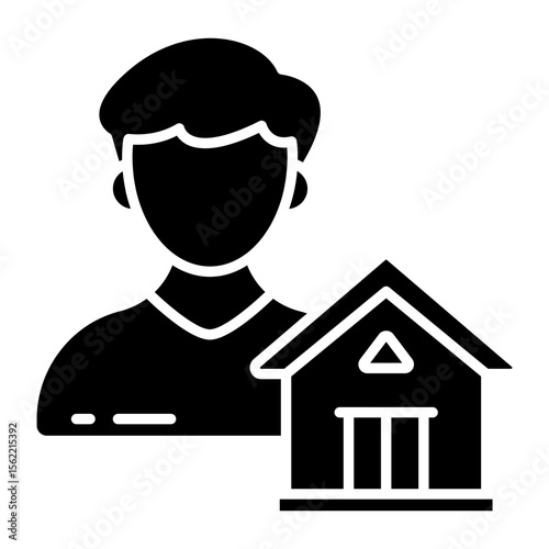 A solid design icon home agent