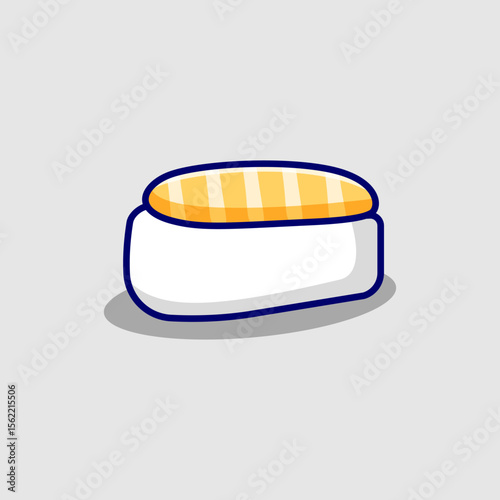 Icon onigiri sushi salmon cute cartoon vector hand drawn