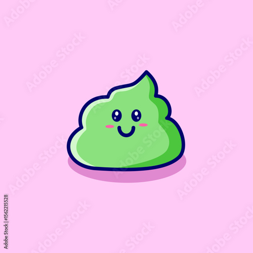 Cartoon character wasabi sushi cute cartoon vector hand drawn