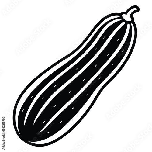 Cucumber Silhouette Vector Illustration for Salad