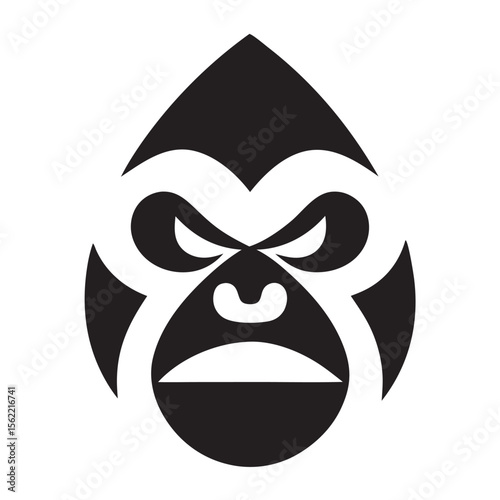 Muscular Gorilla Face With Modern Logo Design