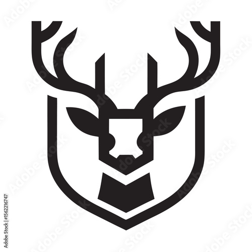 Vintage Deer Antler Emblem Crest Logo Vector