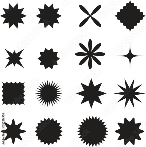 Brutalist abstract geometric shapes and grids. Brutal contemporary figure star oval spiral flower and other primitive elements. Swiss design aesthetic. Bauhaus memphis design.