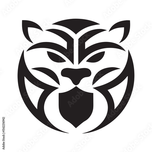 Aggressive Roaring Tiger Face Logo Vector