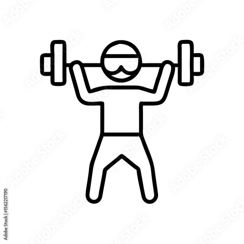 Man lifting weights in virtual reality fitness concept  