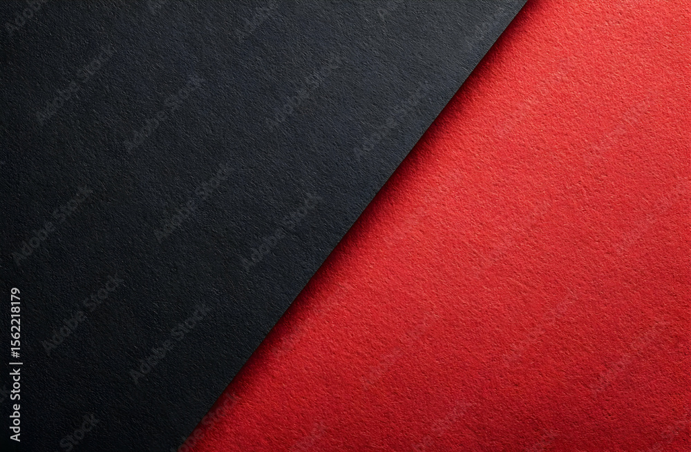 Fototapeta premium Close-up of textured red and black paper showcasing vibrant colors for creative design projects and art applications.