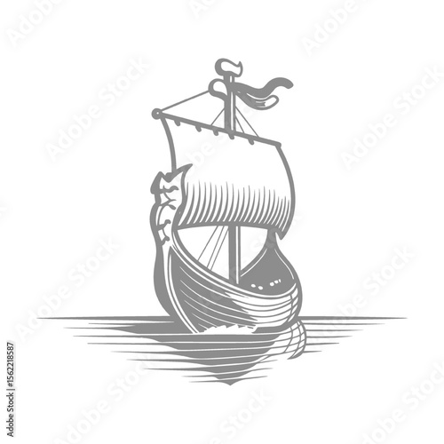 Vintage Sailing Ship Illustration