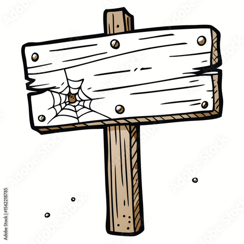 Hand drawn wooden road sign doodle wooden direction sign and arrows in sketch style 