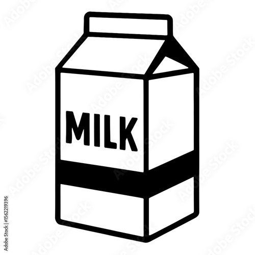 Milk Carton Outline Vector Icon - Simple Dairy Packaging Symbol