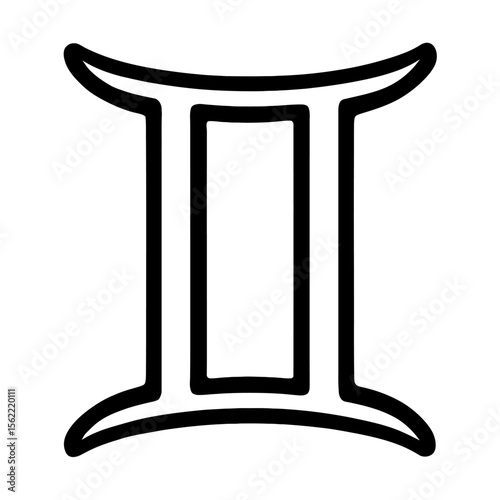 Gemini Zodiac Sign Outline Icon - Astrological Symbol for Horoscope and Spirituality