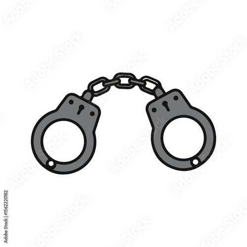 Prison Handcuffs Icon – Flat Vector Law and Justice Illustration