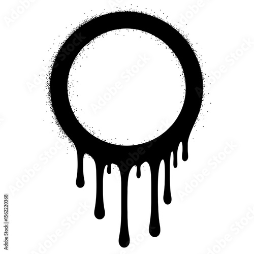Graffiti Dripping Circle Frame Vector - Urban Street Art Design Element
