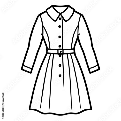 Minimal Shirt Dress Vector