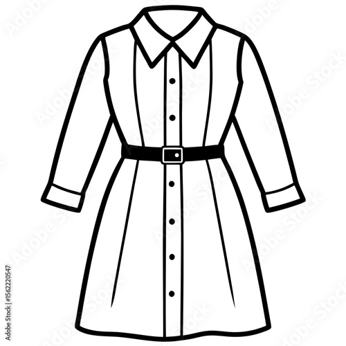 Minimal Shirt Dress Vector