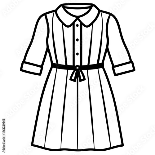 Minimal Shirt Dress Vector