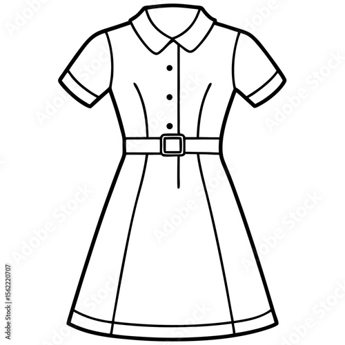 Minimal Shirt Dress Vector