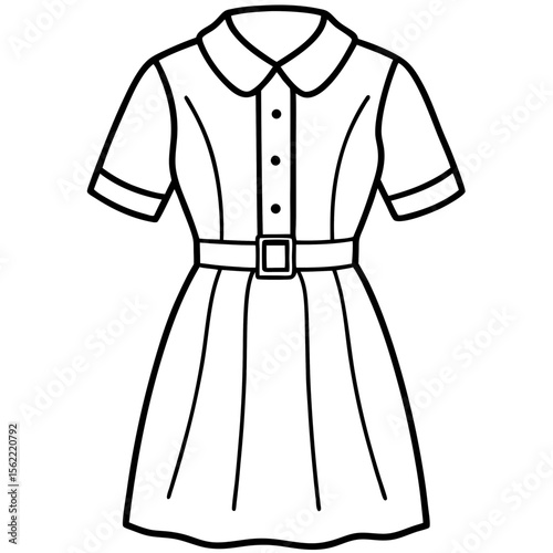 Minimal Shirt Dress Vector