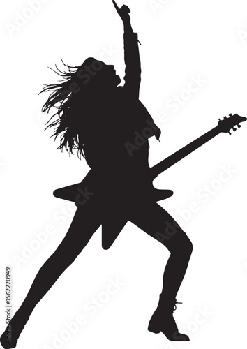 Playing Guitar Silhouette Vector
