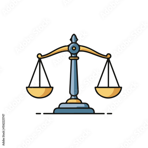 Scales of Justice Icon – Flat Vector law and justice Illustration