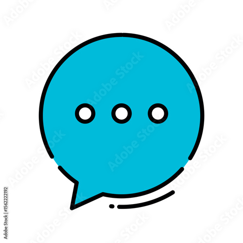 Colorful Speech Bubble with Bold Black Outline