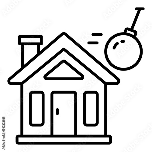 An icon design of wrecking building