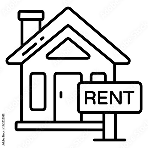 Premium download icon of home rent board