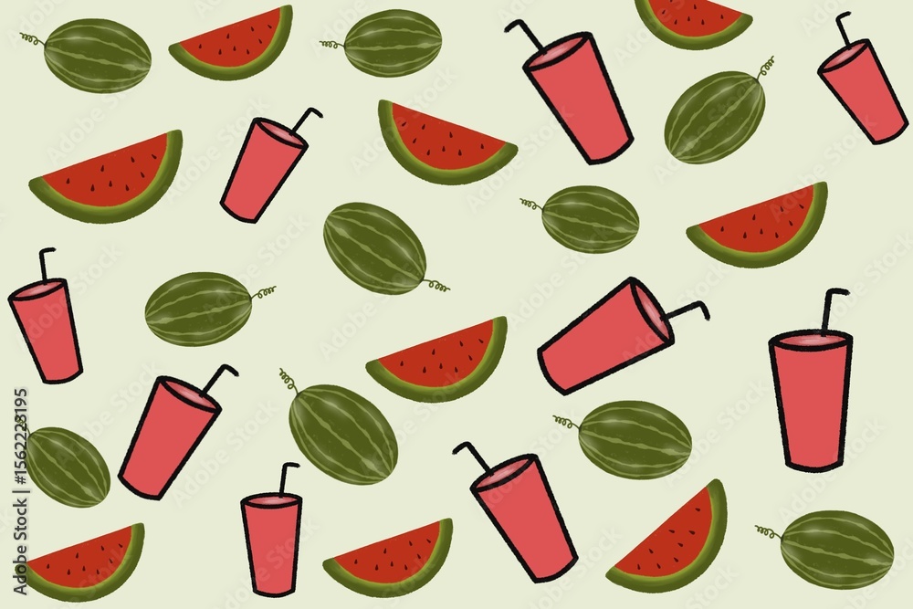 seamless pattern with watermelon seamless pattern with watermelon