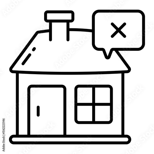 Conceptual line design icon of no estate chat