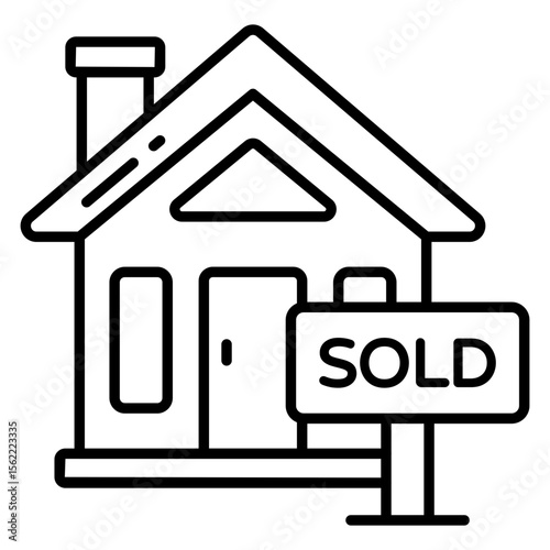 Editable design icon of sold board